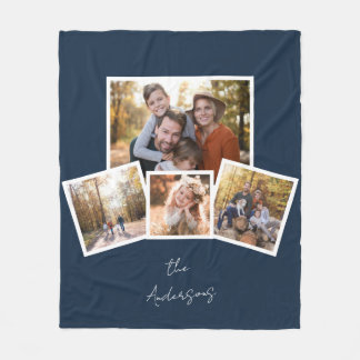 elegant family 4 photo stylish gift fleece blanket