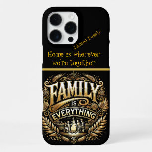 Elegant Family Beach Campfire Gold Scene AI Art iPhone 16 Pro Max Case