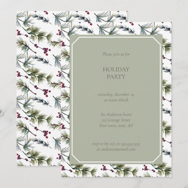 Elegant Family Christmas Card | Photo Collage (Front/Back)