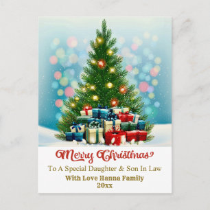 Elegant Family Holiday Present I Christmas Tree Postcard