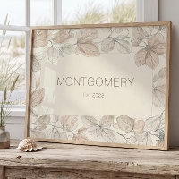 Elegant Family Last Name Wall Art Minimalist Sign