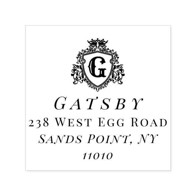 Elegant Family Name Custom Typography and Initial Self-inking Stamp (Design)