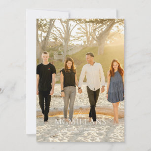 Elegant Family Name Floral Christmas Holiday Invitation