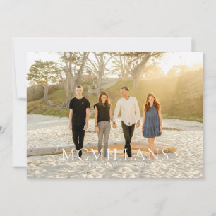 Elegant Family Name Floral Christmas Holiday Invitation