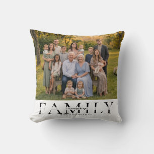 Elegant Family Name Keepsake Photo Gift Cushion