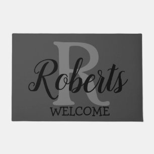 Elegant Family Name Monogrammed Doormat
