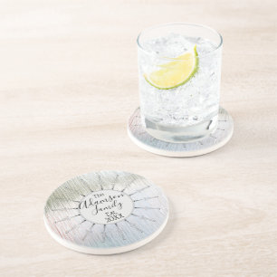 Elegant Family Name Personalised Vintage Mandala Coaster