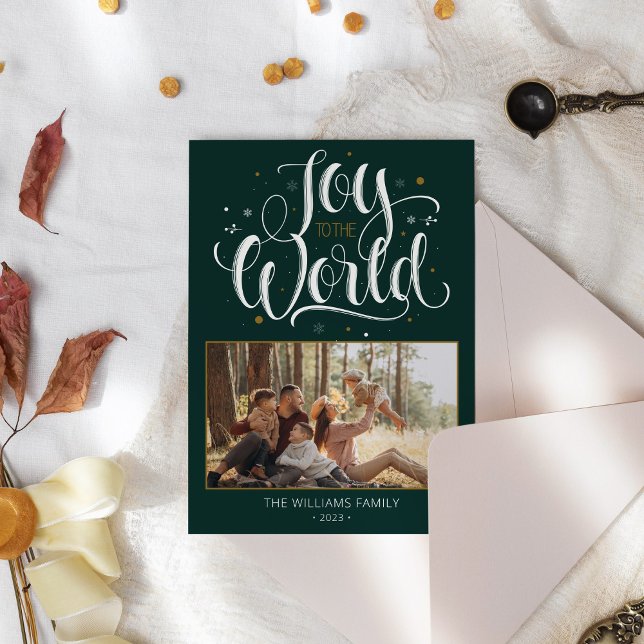 Elegant Family Photo and Name Christmas Holiday Card (Creator Uploaded)