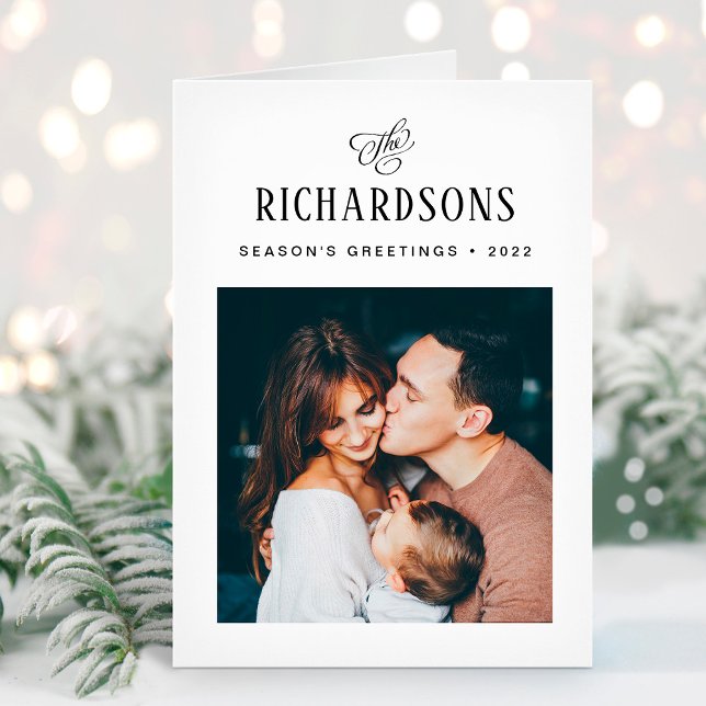 Elegant Family Photo and Name | Season's Greetings Holiday Card (Creator Uploaded)