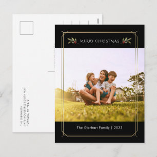 Elegant Family Photo Christmas Custom Holiday Postcard