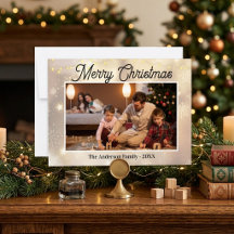 Elegant Family Photo Christmas with Snowflake