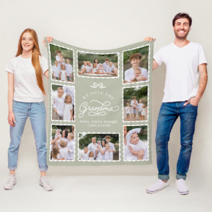 Elegant Family Photo Collage Blanket for Grandma