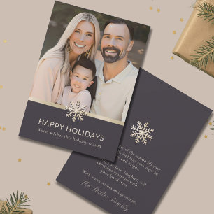 Elegant Family Photo Flat Holiday Card