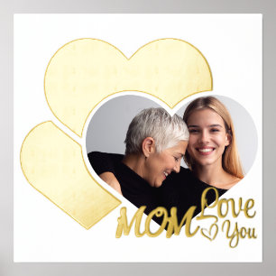 Elegant family photo - love you Mum Foil Prints