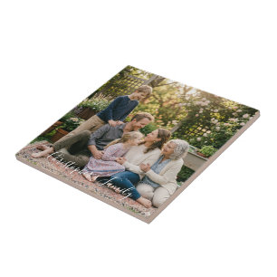 Elegant Family Photo Personalised Ceramic Tile