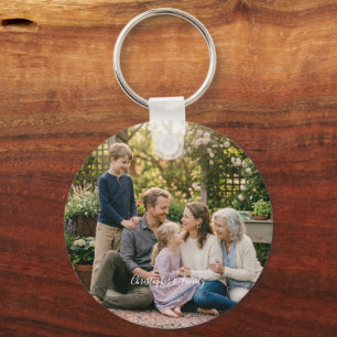 Elegant Family Photo Personalised Key Ring