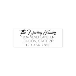 Elegant Family Return Address Custom Text 4 Lines Self-inking Stamp