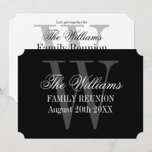 Elegant family reunion gathering party invitations