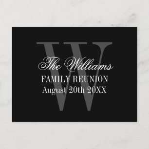 Elegant family reunion monogram Save the date Announcement Postcard