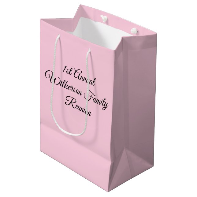 Elegant Family Reunion Pink Medium Gift Bag (Front Angled)