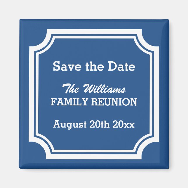 Elegant family reunion Save the date magnets (Front)