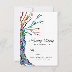 Elegant Family Tree Baptism Christening RSVP