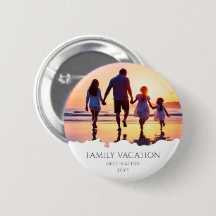 Elegant Family Vacation   Family Trip Photo 6 Cm Round Badge