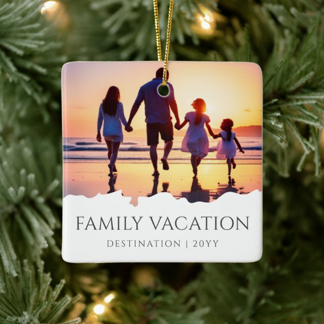 Elegant Family Vacation | Family Trip Photo Ceramic Ornament (Tree)
