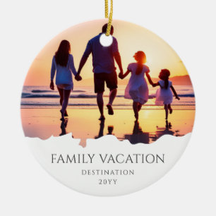 Elegant Family Vacation Family Trip Photo Ceramic Ornament