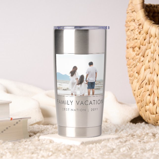 Elegant Family Vacation | Family Trip Photo Insulated Tumbler (Living Room)
