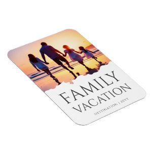 Elegant Family Vacation   Family Trip Photo Magnet