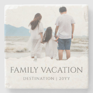 Elegant Family Vacation Family Trip Photo Stone Coaster