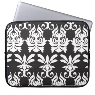 Elegant Fan Motifs in Golden Art Deco. Laptop Sleeve