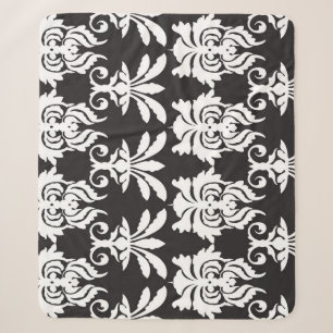 Elegant Fan Motifs in Golden Art Deco. Sherpa Blanket