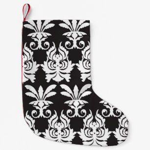 Elegant Fan Motifs in Golden Art Deco. Small Christmas Stocking