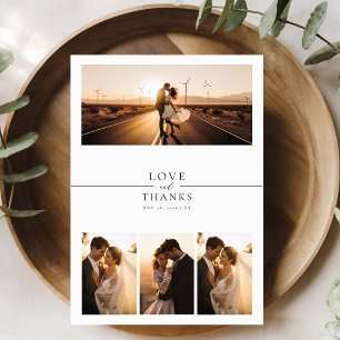 Elegant Fancy 8 Photo Wedding Thank You Card