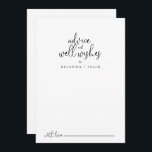 Elegant Fancy Script Wedding Well Wishes Advice Card<br><div class="desc">This elegant fancy script wedding well wishes advice card is perfect for a rustic wedding. The simple and elegant design features classic and fancy script typography in black. These cards are perfect for a wedding, bridal shower, baby shower, graduation party & more. Personalise the cards with the names of the...</div>