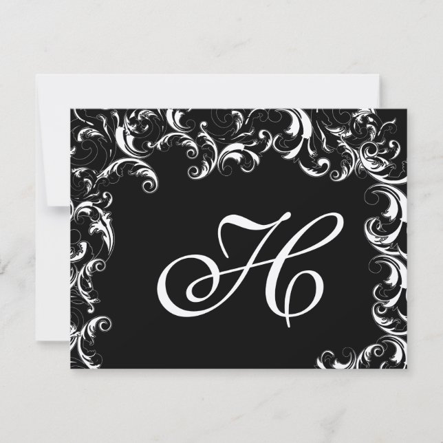 Elegant Fancy Swirl Wedding Invitation (Front)