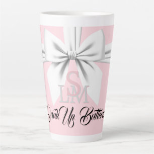 Elegant Fancy Tiffany Birthday Monogram Pink Latte Mug