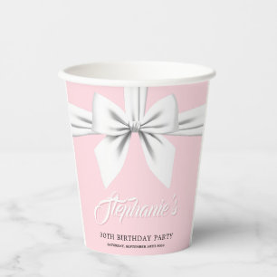 Elegant Fancy Tiffany Birthday Tableware Pink Paper Cups
