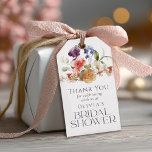 Elegant Fantasy Floral Bridal Shower Gift Tags<br><div class="desc">Celebrate the bride-to-be with this elegant fantasy floral bridal shower gift tag to thank your guests for celebrating with you at this event. The design features colourful painted blooms and refined modern typography. Personalise the text template with the bride's name for a custom gift tag that coordinates beautifully with the...</div>