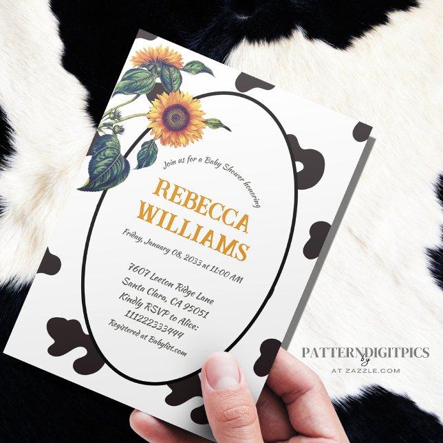 Elegant Farm Sunflower Floral Baby Shower Invitation (Creator Uploaded)