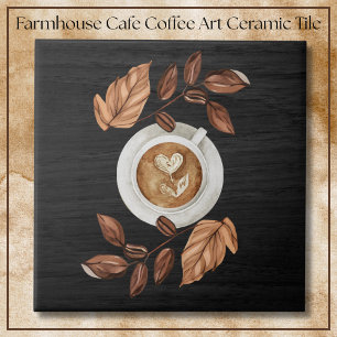 Elegant Farmhouse Coffee Mug Art Café  Ceramic Tile