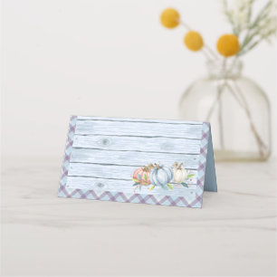Elegant Farmhouse Fall Harvest Watercolor Pumpkin Place Card