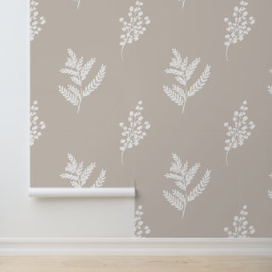 Elegant Farmhouse Neutral Botanical Wildflowers  Wallpaper