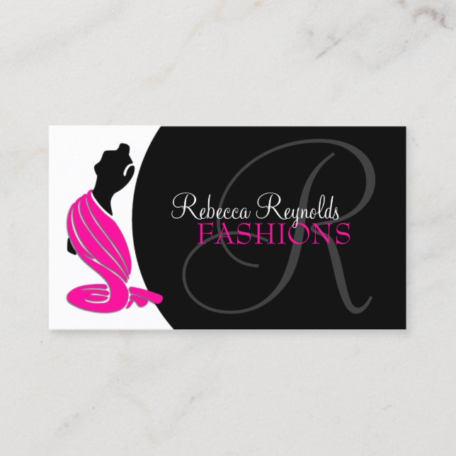 Elegant Fashion Designer Business Card (Front)