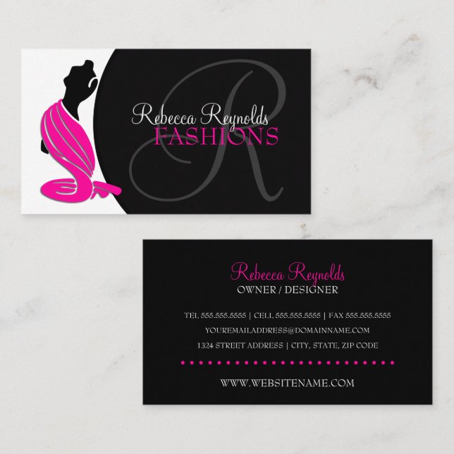 Elegant Fashion Designer Business Card (Front/Back)