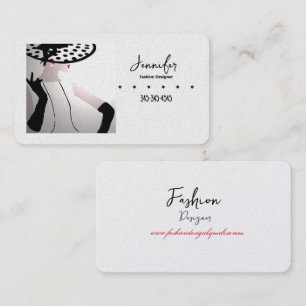 Elegant Fashion Designer Polka Dot Hat  Business Card