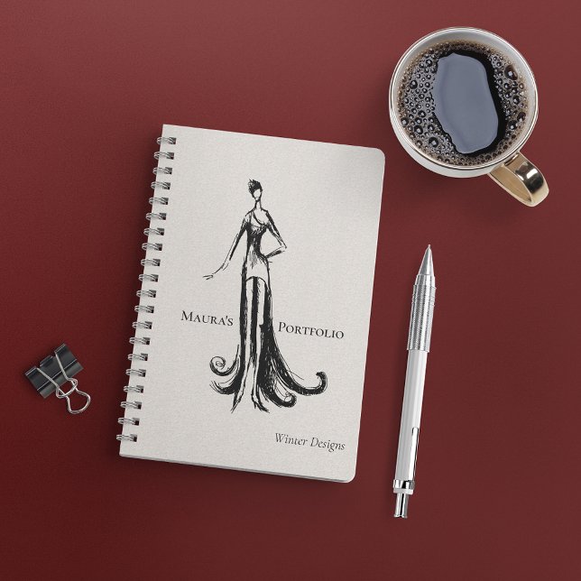 Elegant Fashion Designer Portfolio | Winter Sketch Notebook (Creator Uploaded)