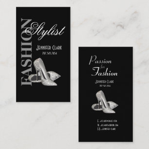 Elegant Fashion Stylist Designer with Stilettos Business Card